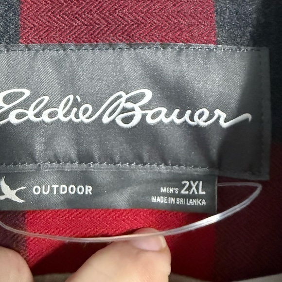 Eddie Bauer Shirt Mens 2XL Plaid Buffalo Shacket Sherpa Lined Button Up - Picture 9 of 9
